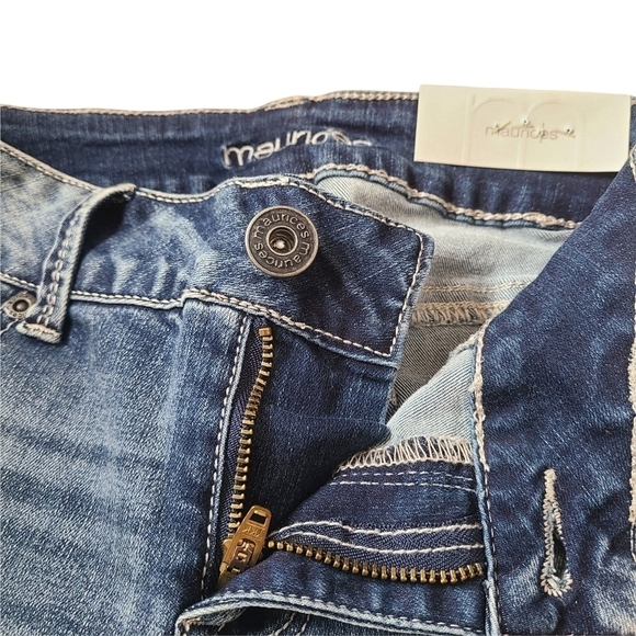 NWT Maurices blue white denim flex short jegging pants - Picture 11 of 12